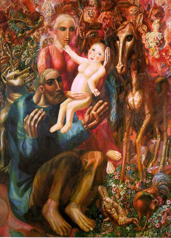 Pavel Filonov Peasant Family Spain oil painting art